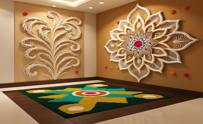 Wall Rangoli versus Floor Rangoli