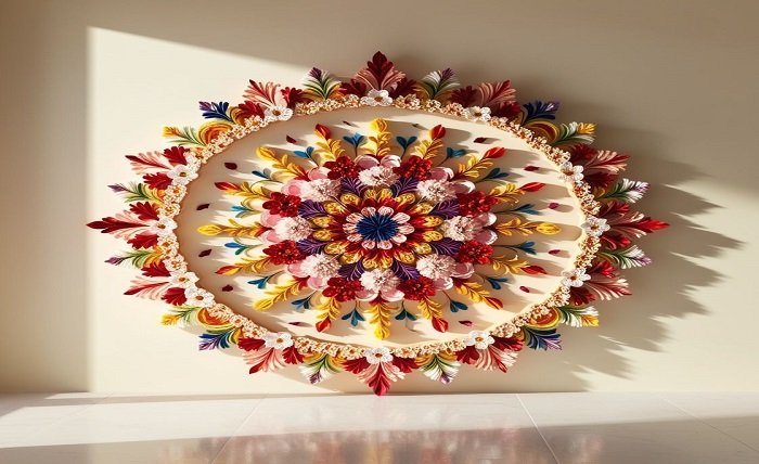 flower 3d rangoli