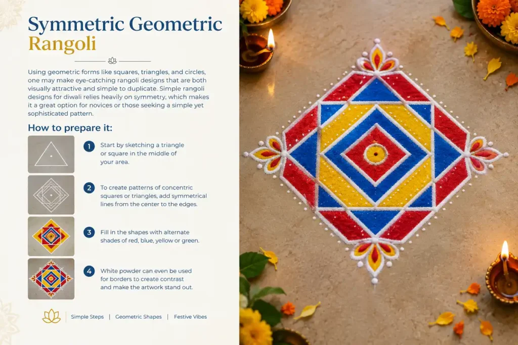 Symmetric Geometric Rangoli Guide