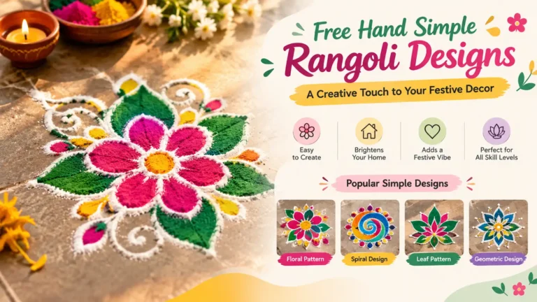 Free hand simple Rangoli designs for colorful festive home decor