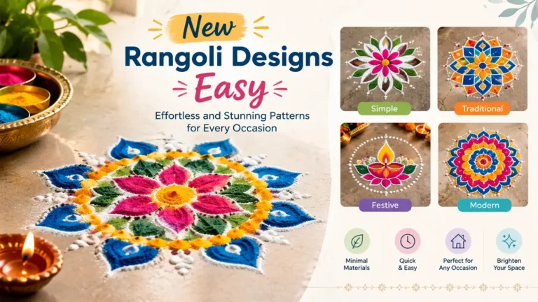 New easy Rangoli designs with colorful traditional, festive, simple, and modern patterns