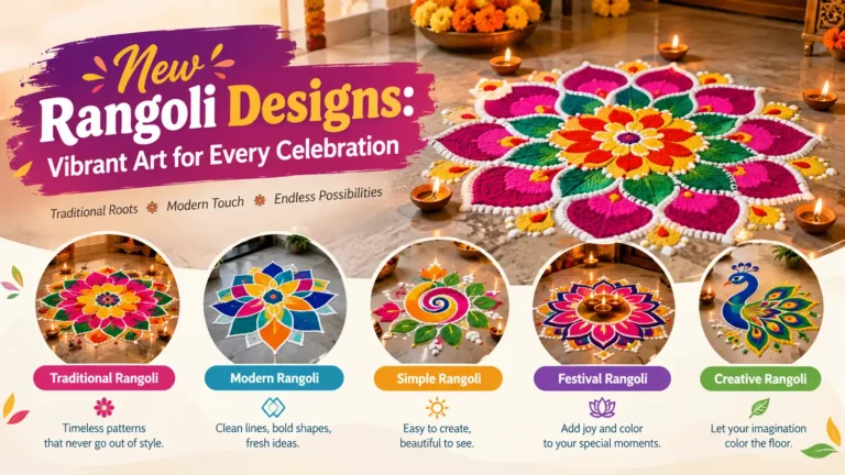 New rangoli designs featuring vibrant colorful patterns for every celebration