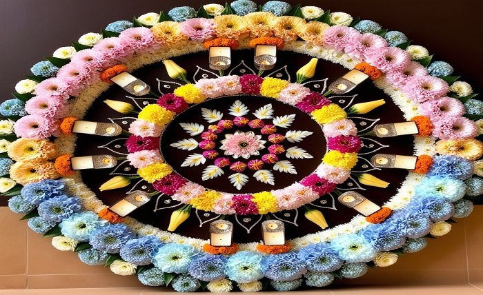 fresh flowers rangoli designs