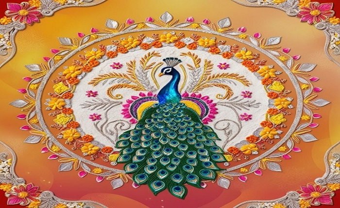 peacock rangoli designs