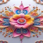 free hand flower rangoli designs