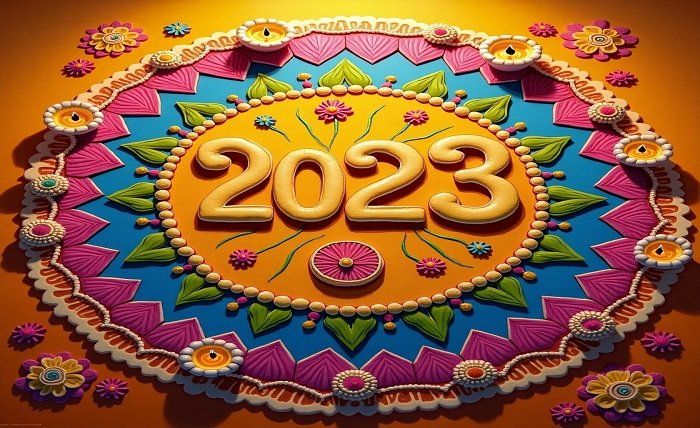 new year rangoli designs 2023