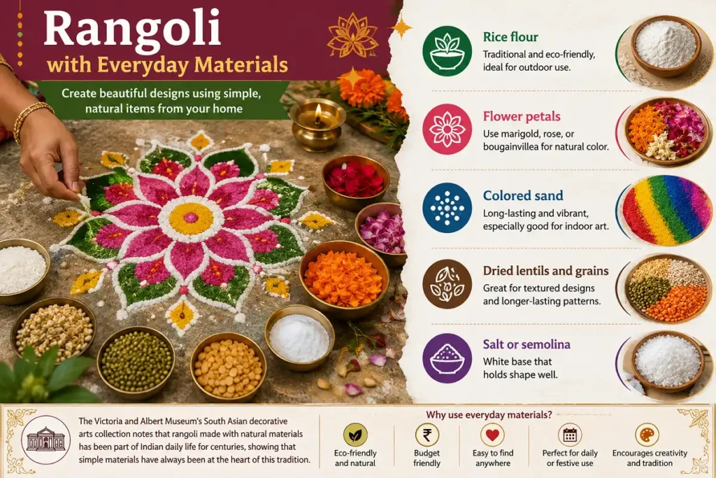 Rangoli with everyday materials