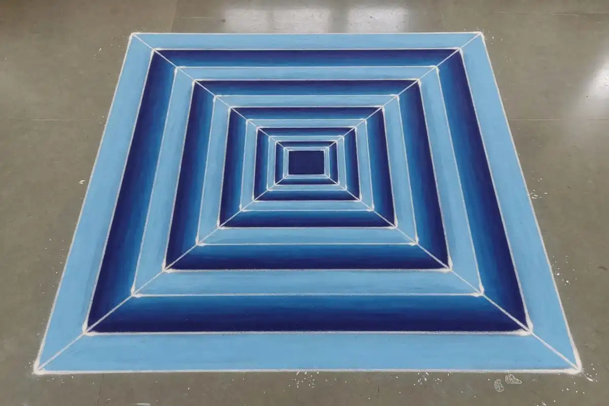 Stepped pyramid 3D rangoli design