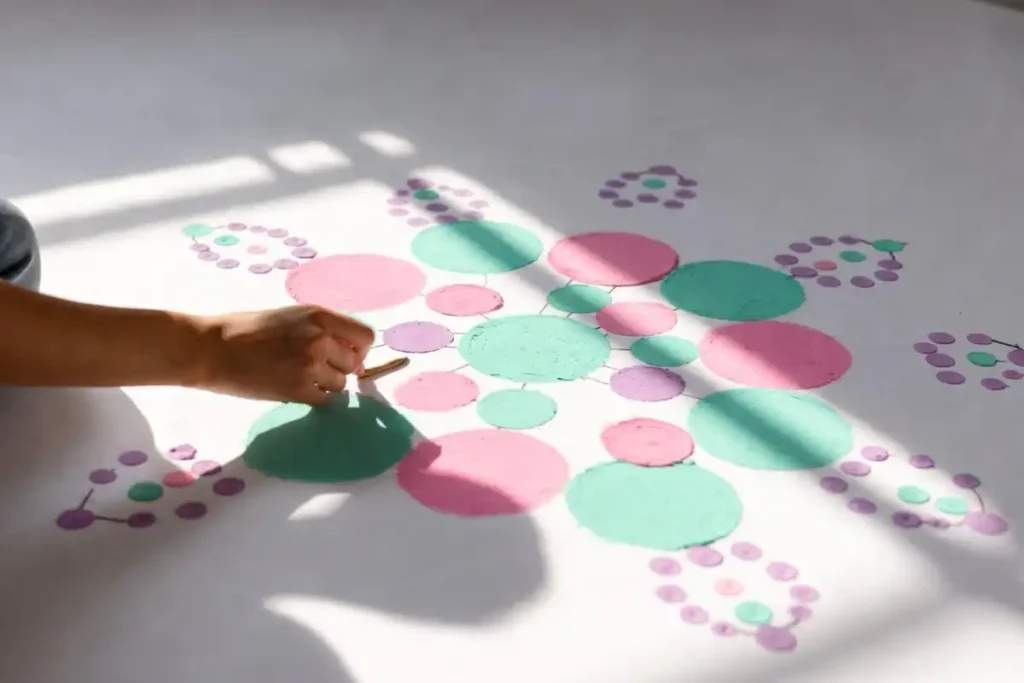 Easy aesthetic rangoli design step by step process for beginners at home