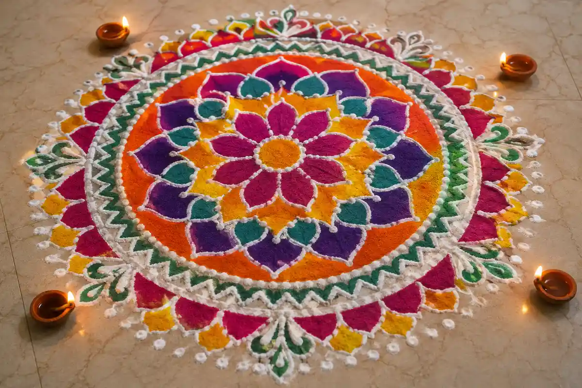 Rangoli border ideas for Diwali design