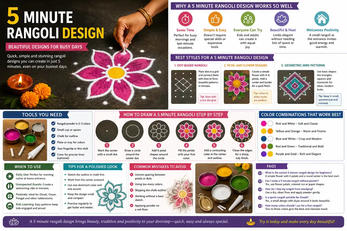 5 minute rangoli design