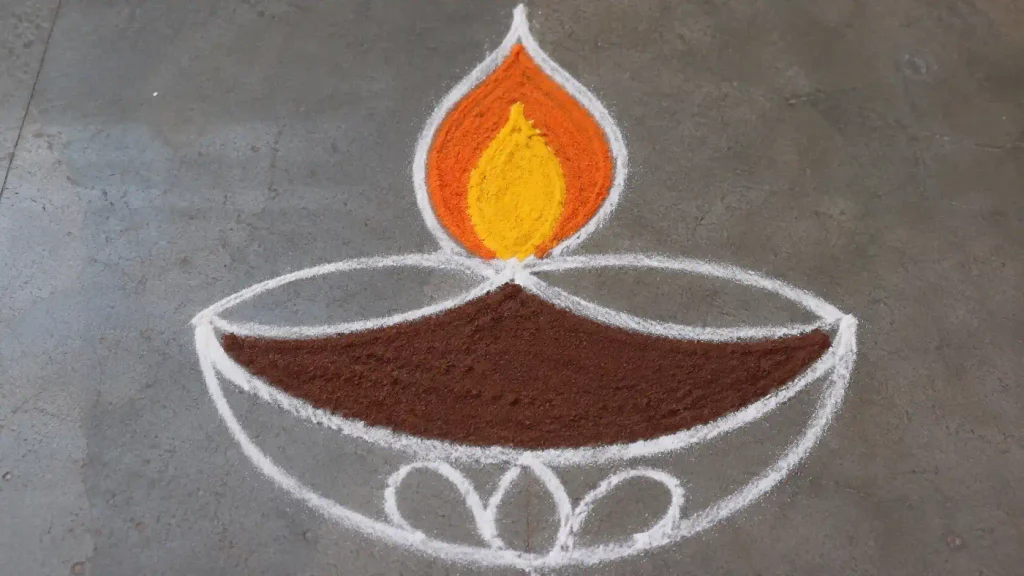 Diya symbol rangoli design ideas for festivals