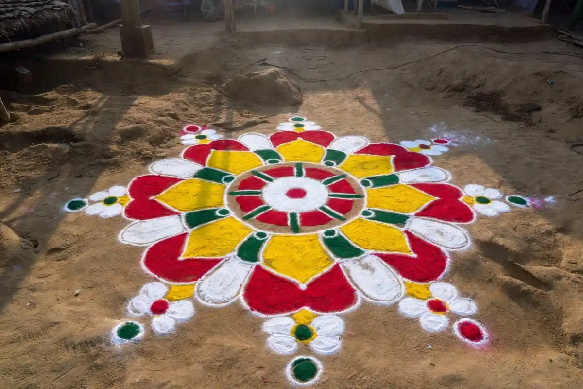 village rangoli easy traditional floor art