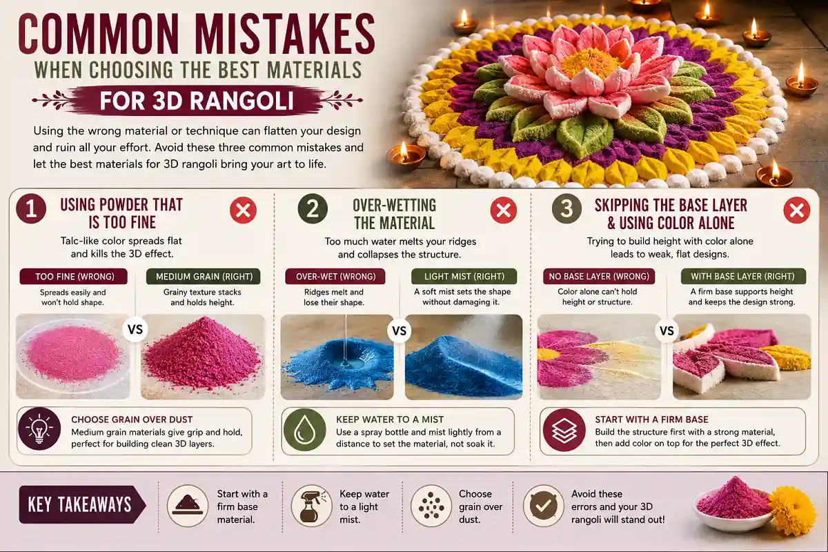 Common mistakes when choosing materials for 3D rangoli
