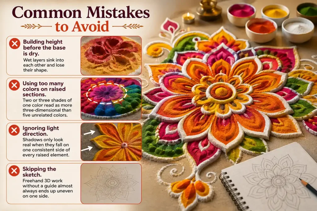 Common Mistakes to Avoid in 3D Rangoli Design