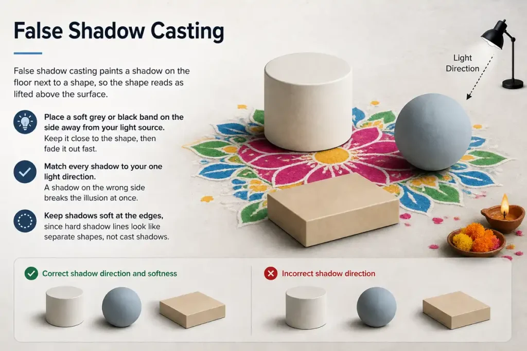 False shadow casting with soft directional shadows