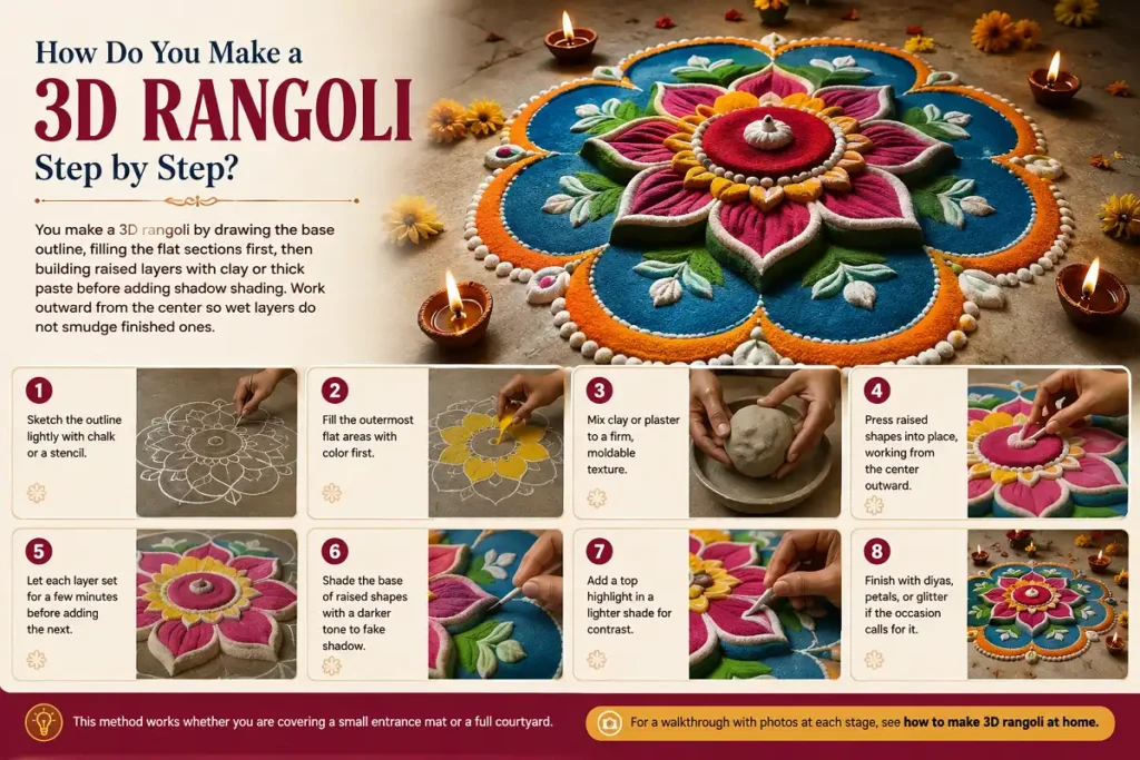 How Do You Make a 3D Rangoli Step by Step