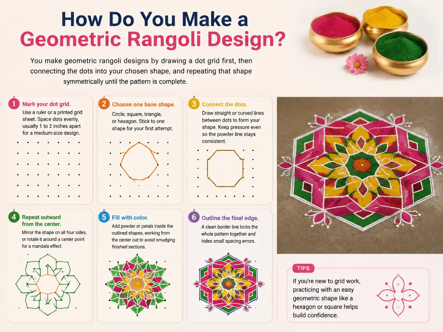 How Do You Make a Geometric Rangoli Design