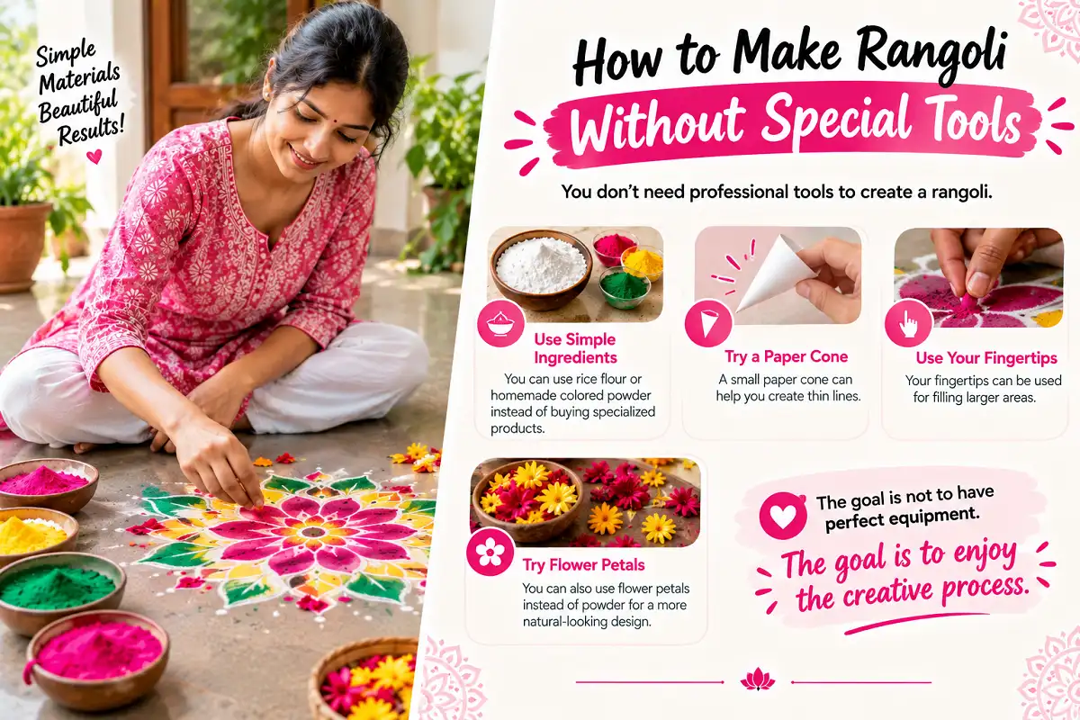 How to make rangoli without special tools