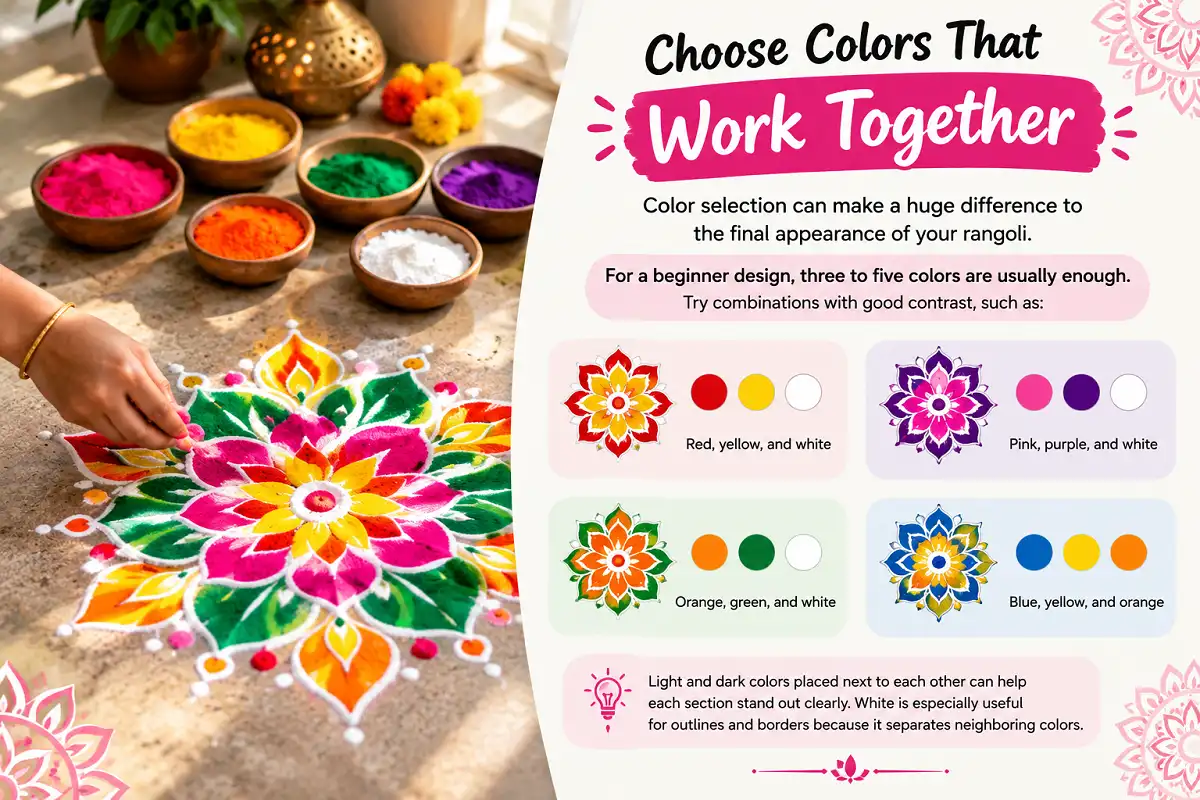 Rangoli color combinations for beginners
