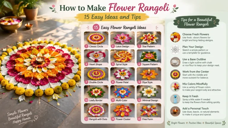 Easy flower rangoli design