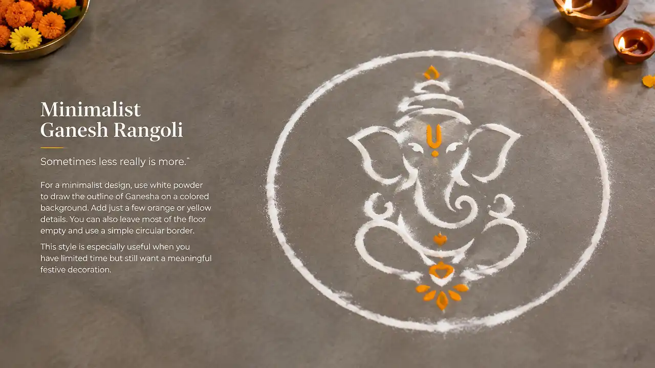 Minimalist Ganesh rangoli design